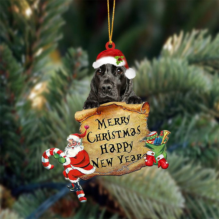 English Cocker Spaniel2 Merry Christmas&Happy New Year Hanging Ornament