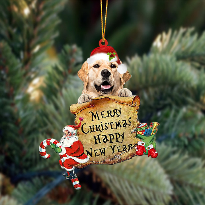 Golden Retriever Merry Christmas&Happy New Year Hanging Ornament