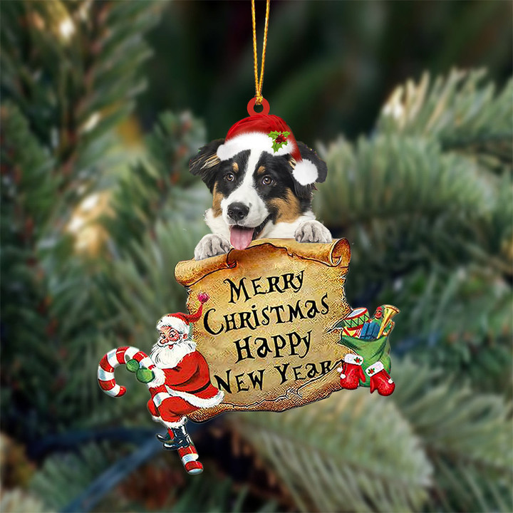 Australian Shepherd  2 Merry Christmas&Happy New Year Hanging Ornament
