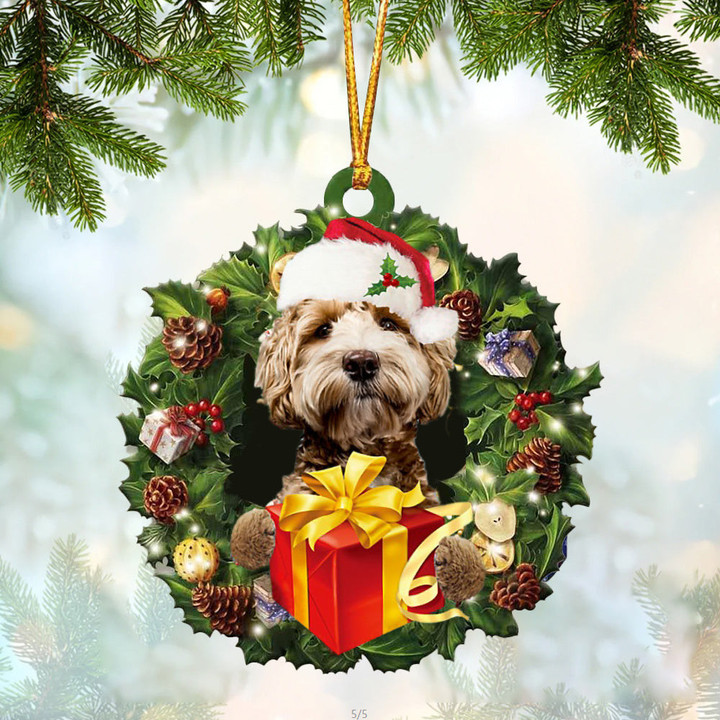 Labradoodle Christmas Gift Hanging Ornament