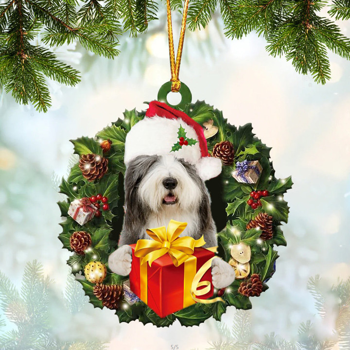 Bearded Collie Christmas Gift Hanging Ornament