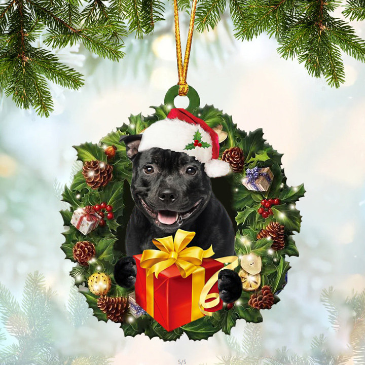 Staffordshire Bull Terrier Christmas Gift Hanging Ornament