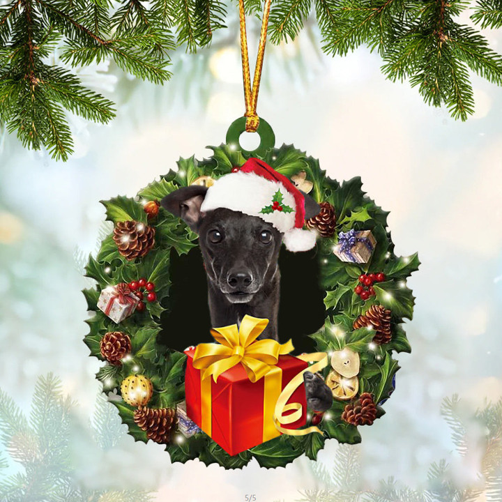 Greyhound Christmas Gift Hanging Ornament