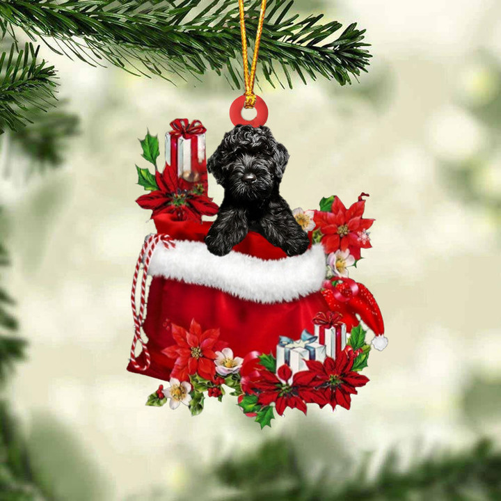 Cavapoo In Gift Bag Christmas Ornament