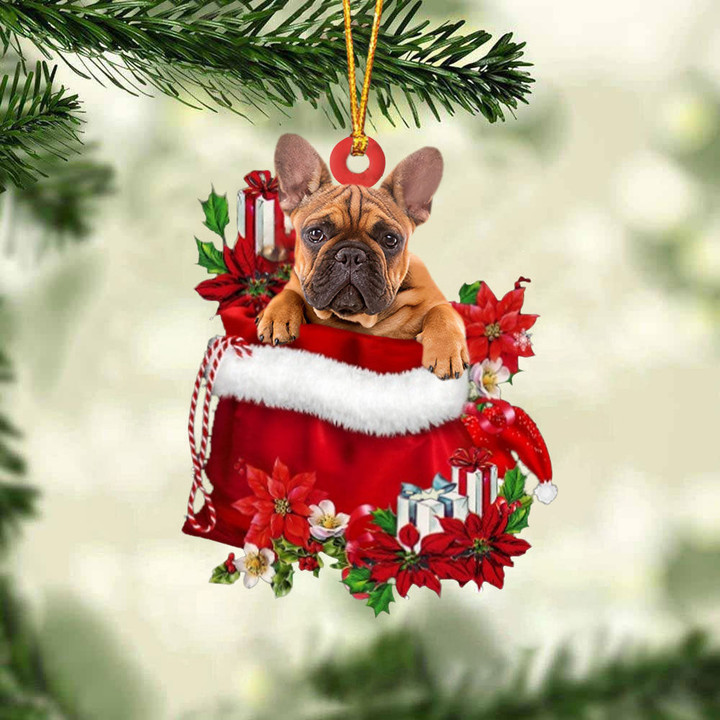 French Bulldog022 In Gift Bag Christmas Ornament