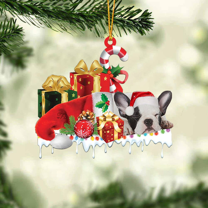 French Bulldog Merry Christmas Hanging Ornament-0211