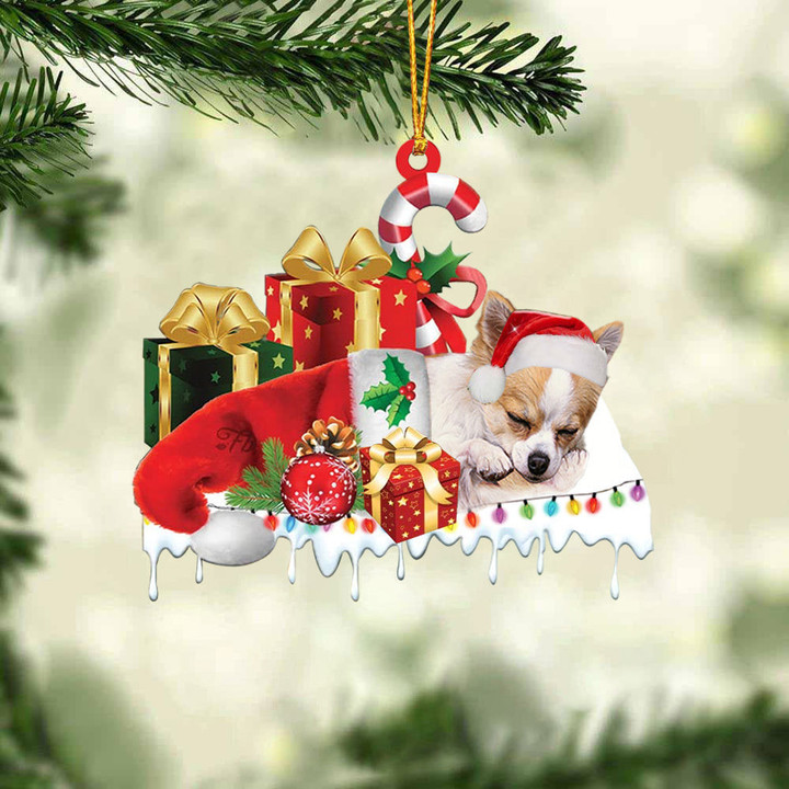 Chihuahua Merry Christmas Hanging Ornament-0211