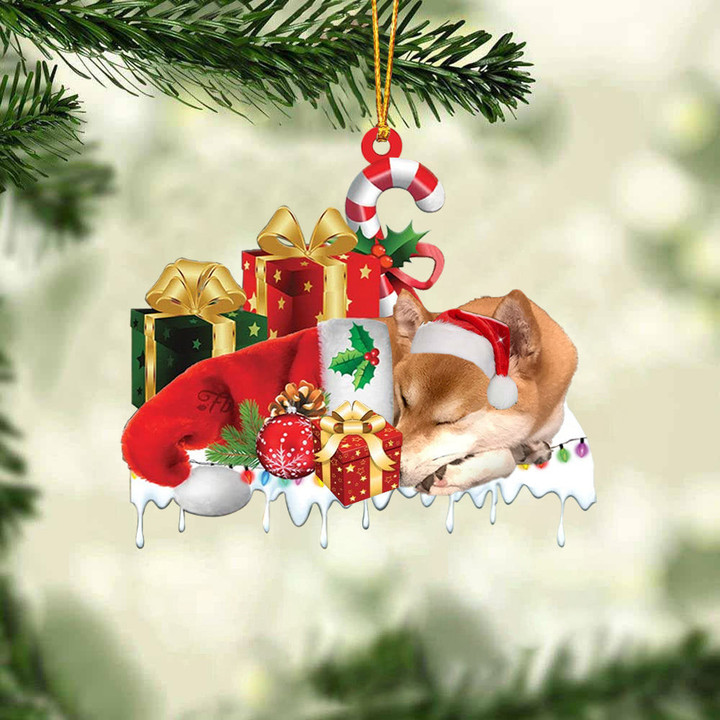 Shiba inu Merry Christmas Hanging Ornament-0211