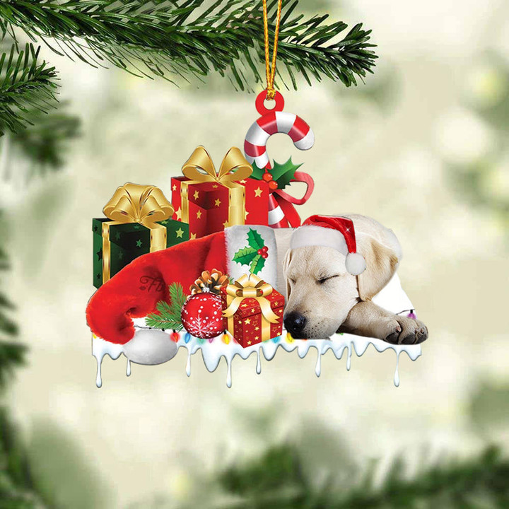 Labrador retriever Merry Christmas Hanging Ornament-0211