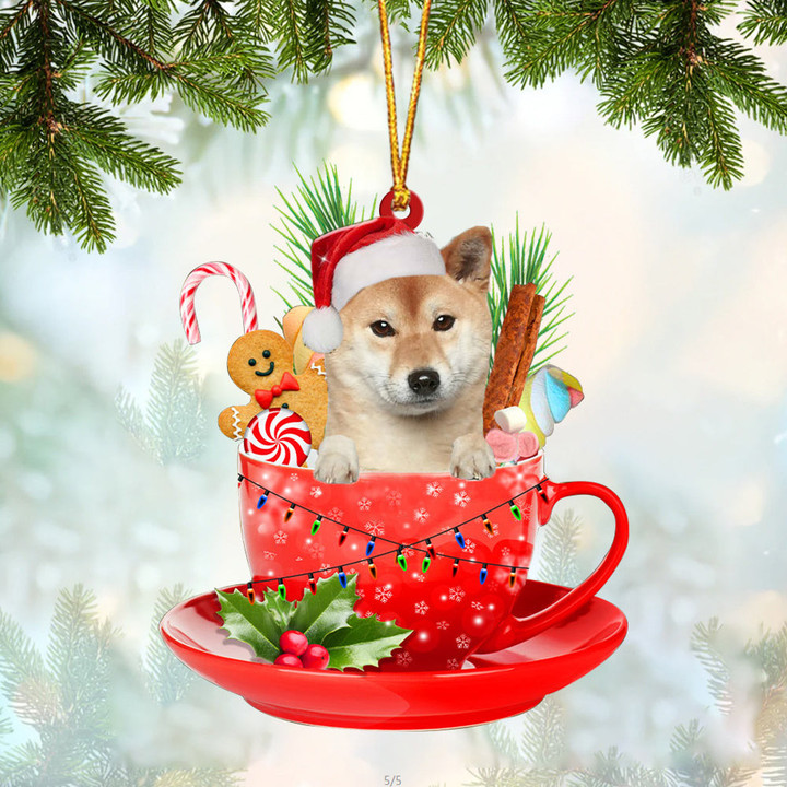 Shiba Inu  2 In Cup Merry Christmas Ornament