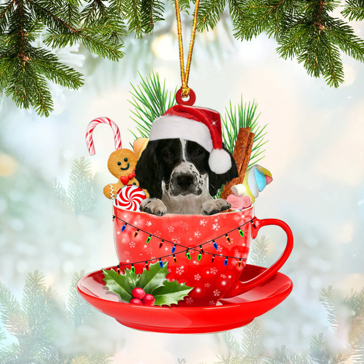 English Springer Spaniel In Cup Merry Christmas Ornament
