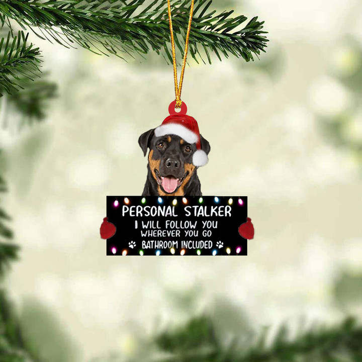 Rottweiler Personal Stalker Christmas Hanging Ornament