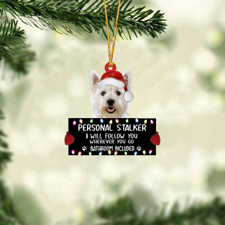 Scottish Terrier Personal Stalker Christmas Hanging Ornament