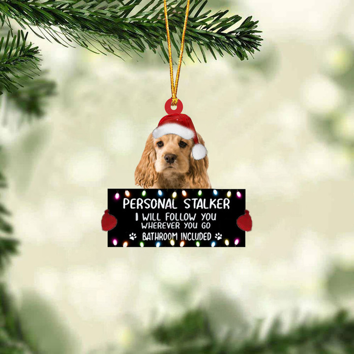 Cocker Spaniel Personal Stalker Christmas Hanging Ornament
