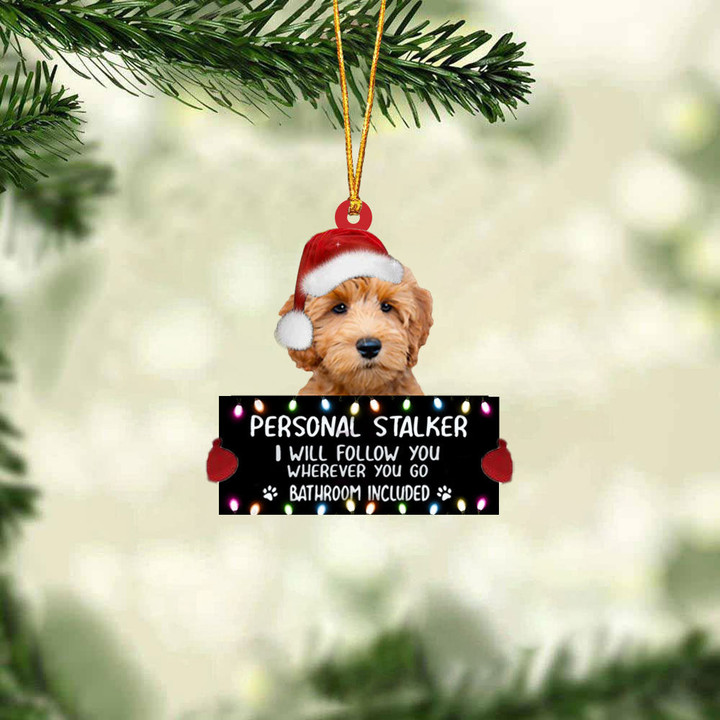 Labradoodle Personal Stalker Christmas Hanging Ornament