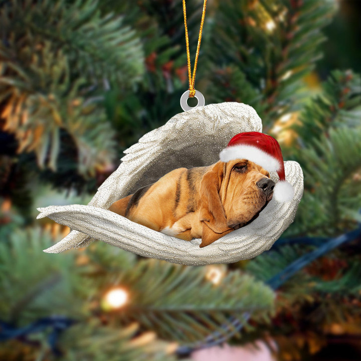 Bloodhound Sleeping Angel Christmas Ornament