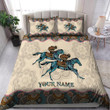 Personalized Name Horse Racing Bedding Set Mandala