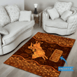 Personalized Name Bull Riding 3D Rug Vintage Style