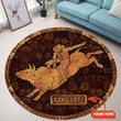 Personalized Name Vintage Bull Riding Circle Rug