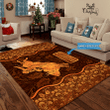 Personalized Name Bull Riding 3D Rug Vintage Style