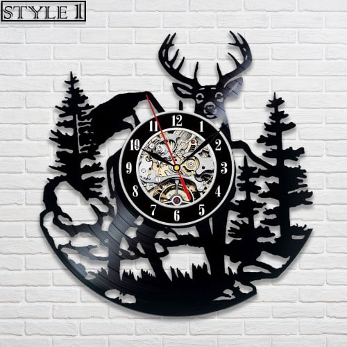 Deer Vinyl Record Clock