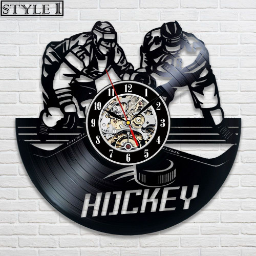 Hockey Vinyl Record Clock