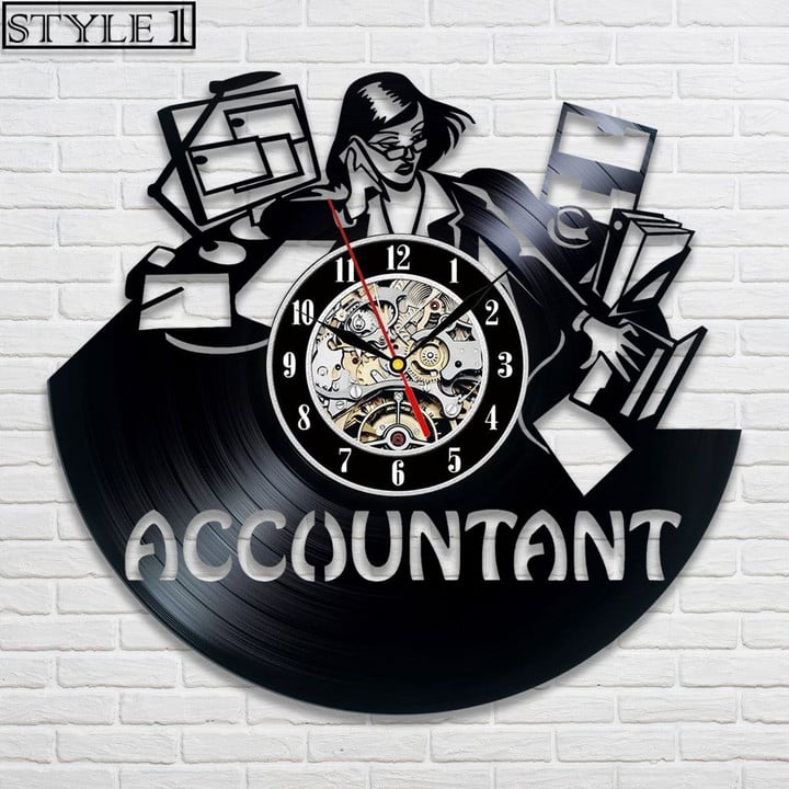 Accountant Vinyl Record Clock