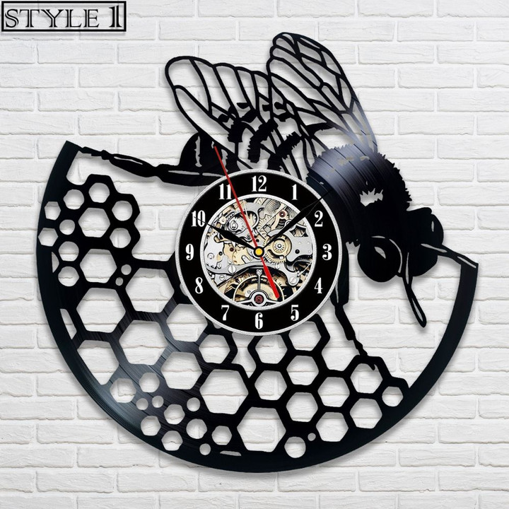 Bee Vinyl Record Clock