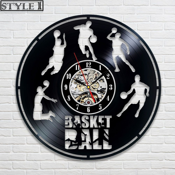 Basketball Vinyl Record Clock