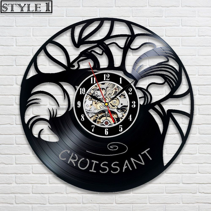 Croissant Vinyl Record Clock