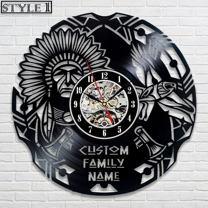 Native American Personalized Vinyl Clock