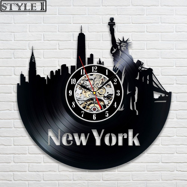 New York Vinyl Record Clock