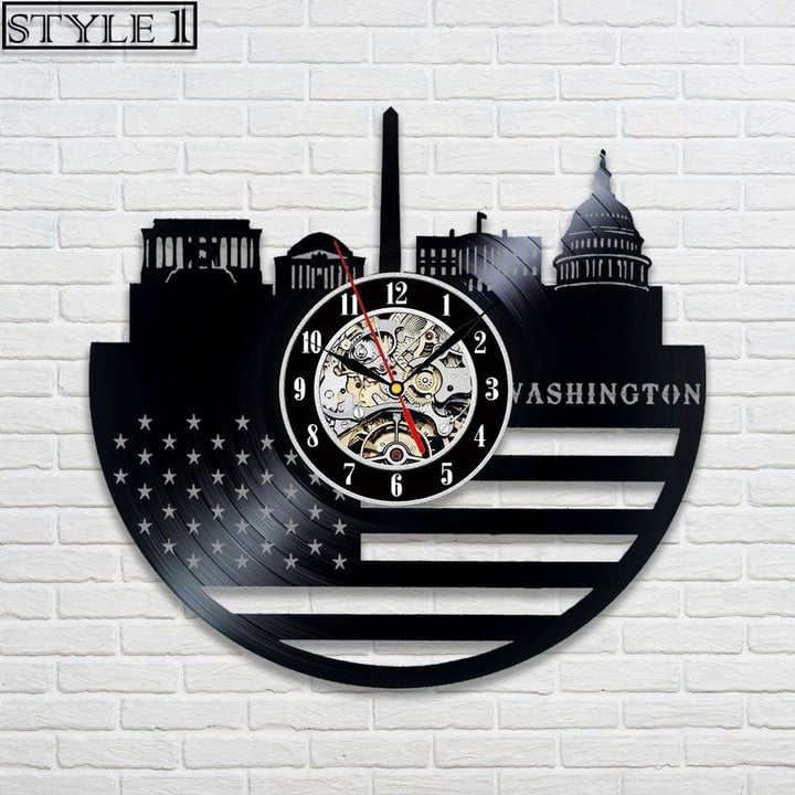 Washington Vinyl Record Clock