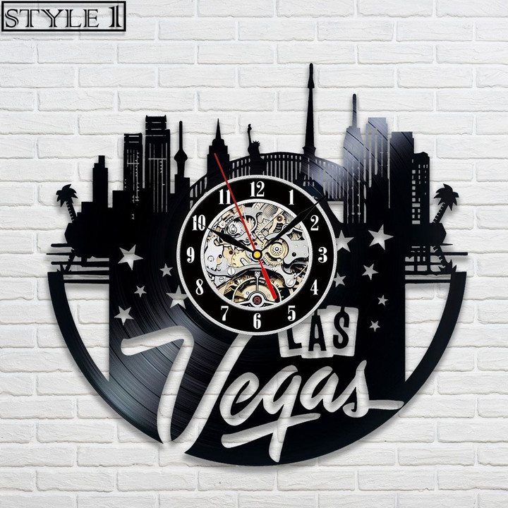 Las Vegas Vinyl Record Clock