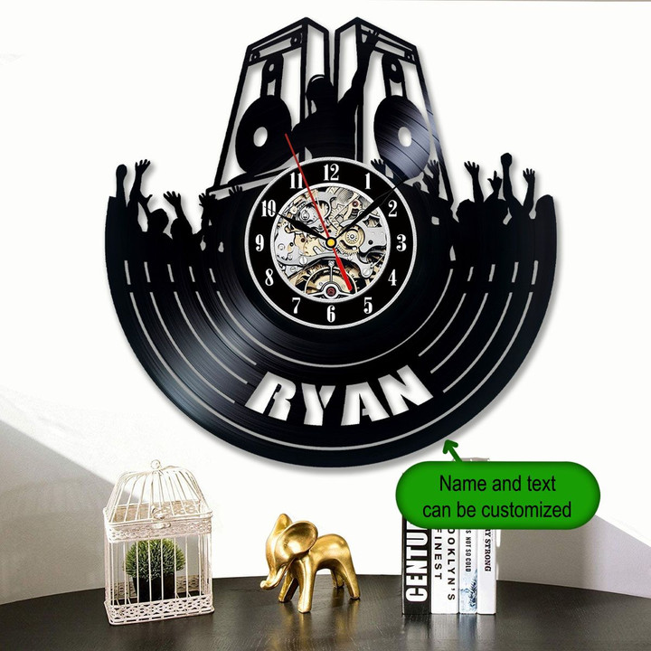 DJ Personalized Vinyl Record Clock