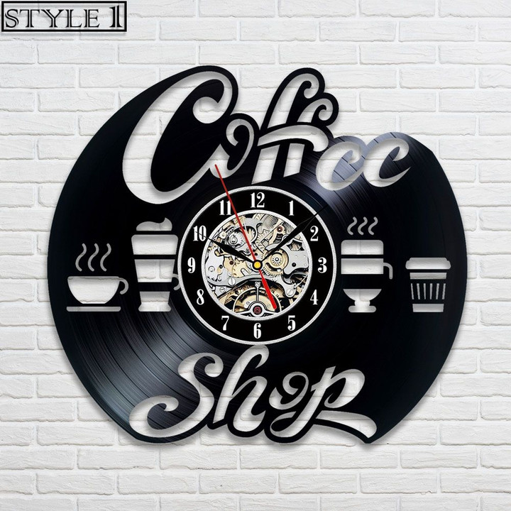 Coffee Shop Vinyl Record Clock