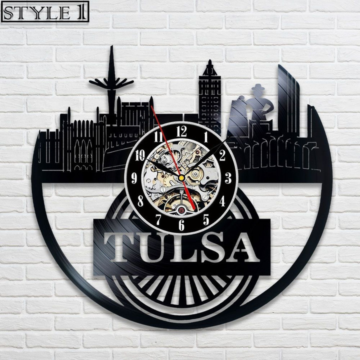 Tulsa Vinyl Record Clock