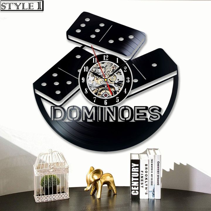 Dominoes Vinyl Record Clock