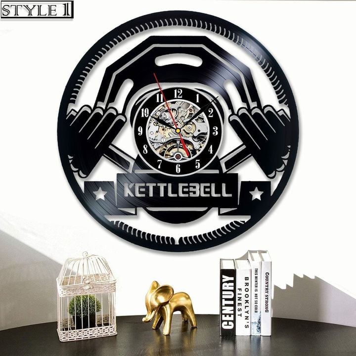Kettlebell Sport Vinyl Record Clock