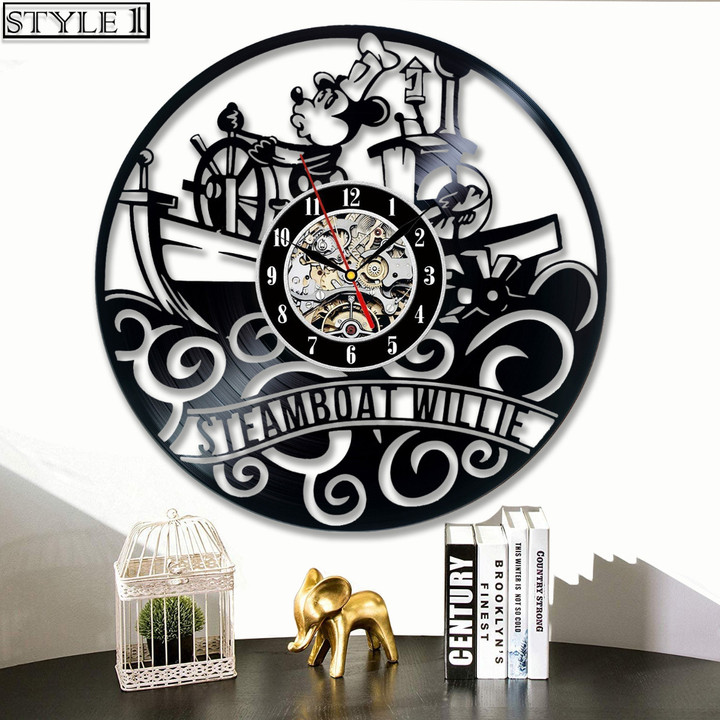 Steamboat Willie Vinyl Record Clock