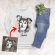 Personalized Pet Portrait Sketch Hand Drawing Men & Women Long Sleeves for Dog Lovers, Gift for Dog Lover