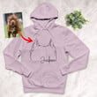Personalized Dog Ears Outline Hand Drawing Women Hoodie for Dog Lover, Dog Mom, Gift for Dog Lover