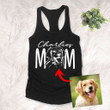Dog Mom Pet Portrait Customized Women's Tank Top Pet Memorial Gift For Dog Moms, Dog Mama, Birthday Gift For Girlfriend