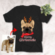Customized Pet Oil Painting Christmas T-shirt - Merry Christmas Unisex Adult T-shirt For Pet Lovers