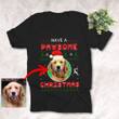 Personalized Pet Portrait Painting Have A Pawsome Christmas Unisex Adult T-shirt Christmas Gifts