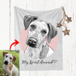 Custom Pet Portrait Blanket Gift For Dog Moms, Dog Dads, Pet Lovers