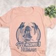 Personalized English Bulldog Dog Shirts For Human Bella Canvas Unisex T-shirt Heather Peach