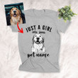 Just A Girl Who Loves Pet Custom Hand Drawn Pet Portrait T-shirt Gift For Dog Lovers, Dog Owner, Pet Parents
