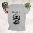 Rescue Dog Sketch Artwork Unisex T-Shirt Dog Lovers, Dog Adopt Shirt