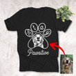 Stay Pawsitive Sketch Dog Print T-Shirt Dog Lover Pet Owner Shirt